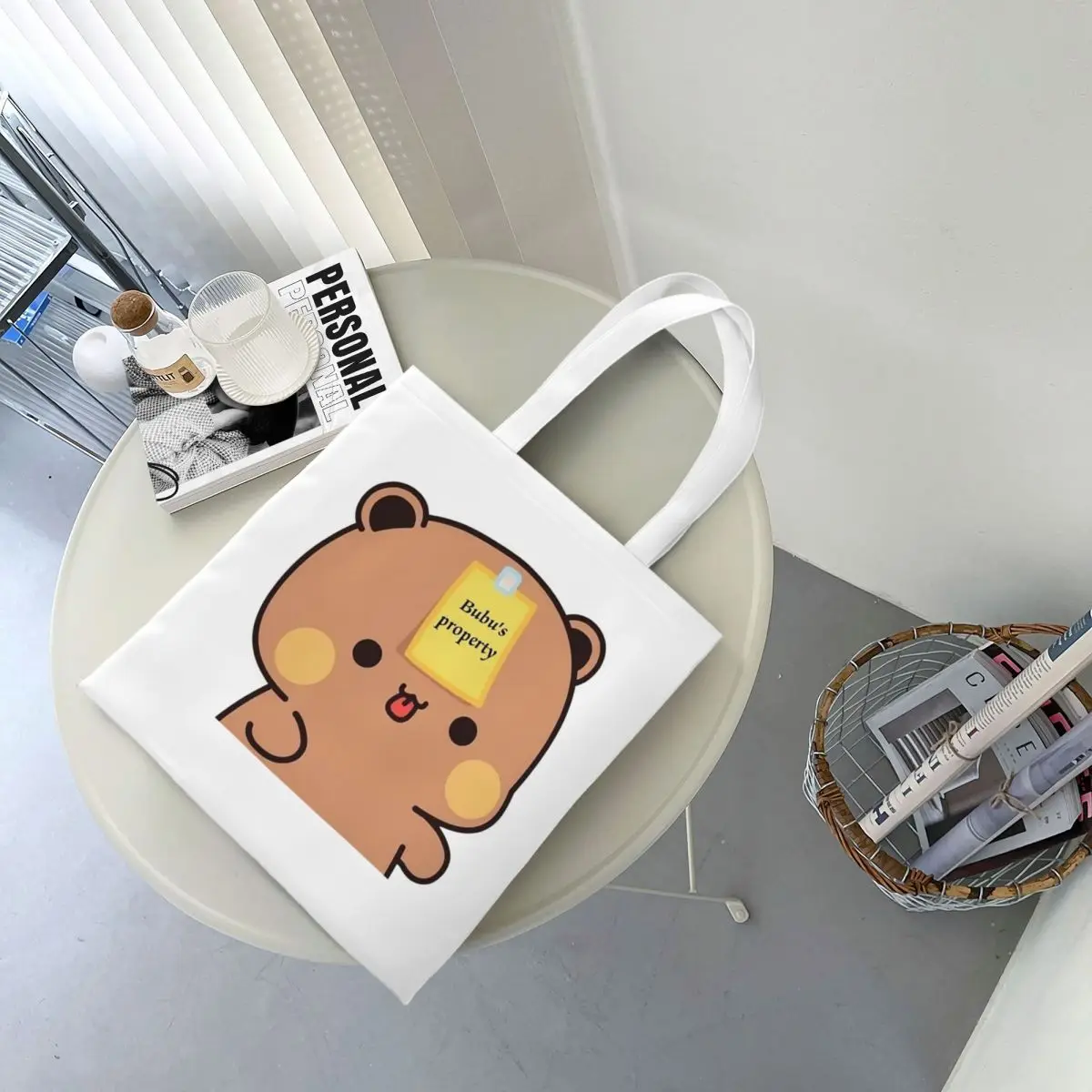 Bubu Dudu Panda And Brownie Bear Couple V8 2024 Shopping Bags Canvas The Tote Bag Folding for Women Shoulder Tote Travel Handbag