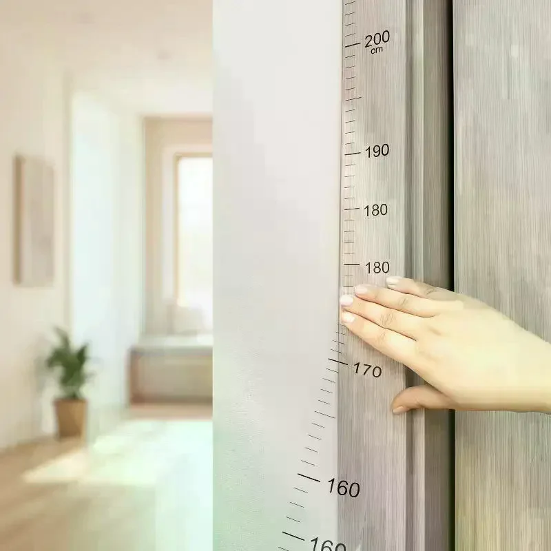 No Wall Damage Kids Height Growth Tracker Sticker Self-Adhesive Removable Decal for Nursery Playroom Home Wall Decor