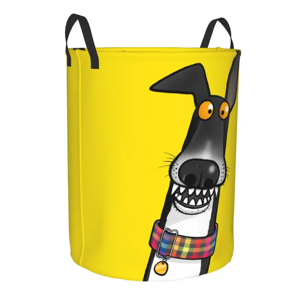 Teefs Humour Sighthound Laundry Hamper Large Clothes Storage Basket Cartoon Italian Greyhound Whippet Dog Toy Organizer for Kids