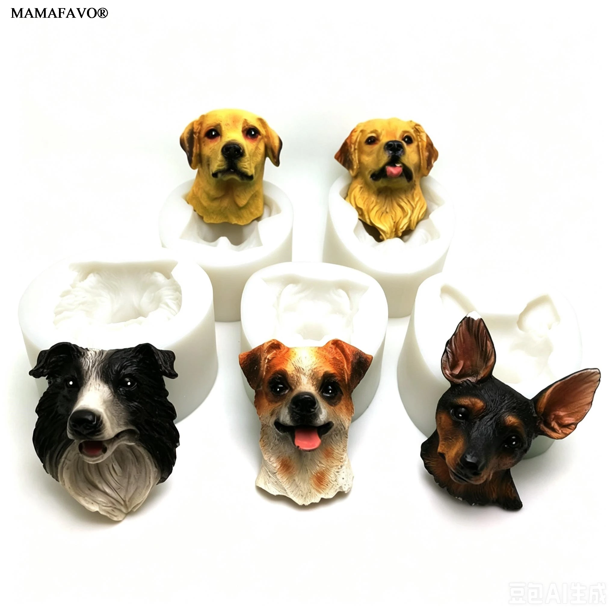 29 Styles Puppy Dog Face UV Resin Silicone Soap Mold Epoxy Cupcake Chocolate Sugar Cake Decorating Plaster Clay Mould M442