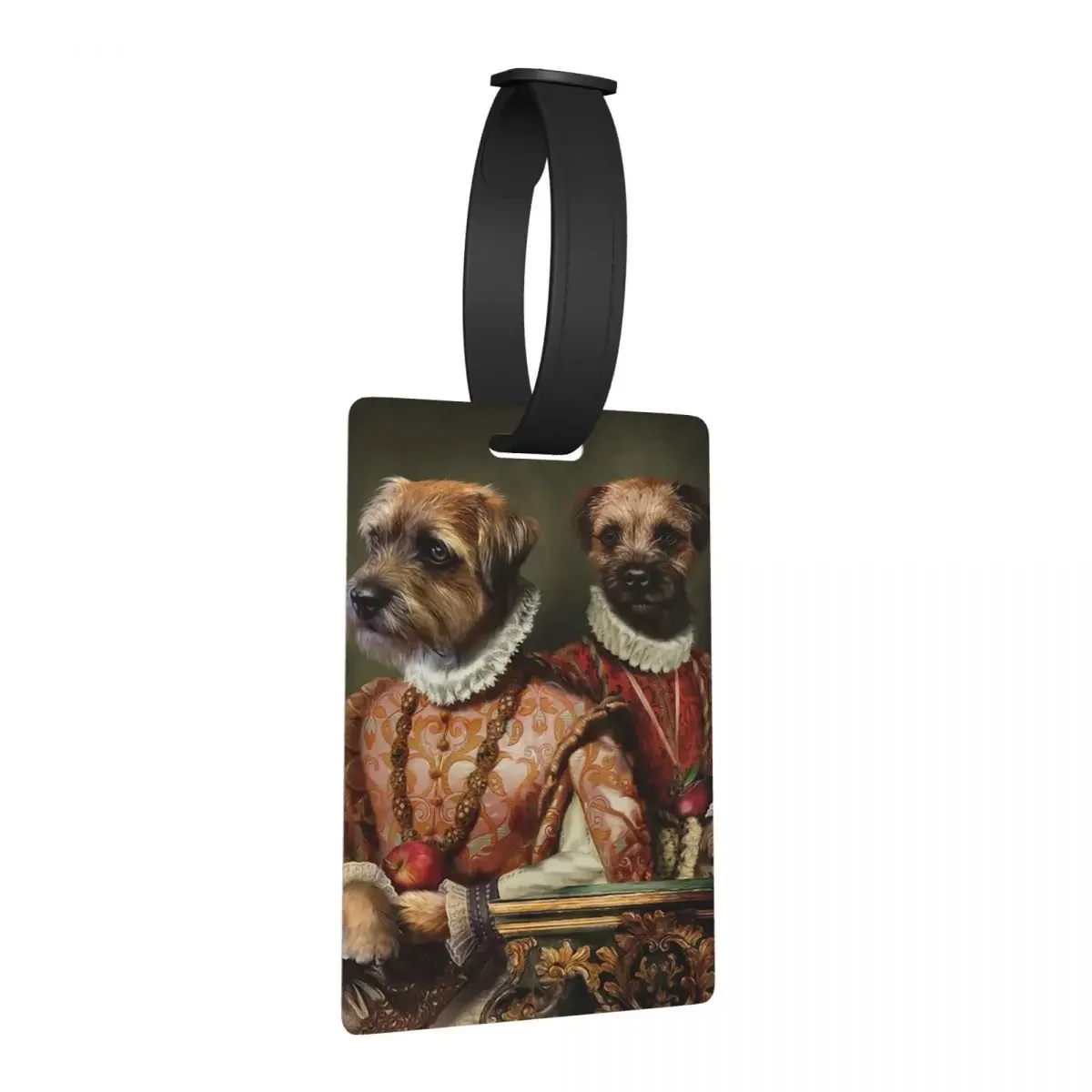 

Border Terrier Dog Portrait Holly And Ivy Luggage Tags Suitcase Portable Baggage Boarding Tag Label Holder ID Name Address