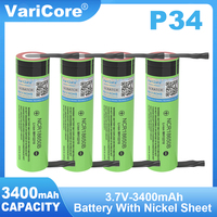 VariCore new Original NCR18650B 3.7V 3400mAh 18650 Rechargeable Lithium Battery + DIY Nickel Piece