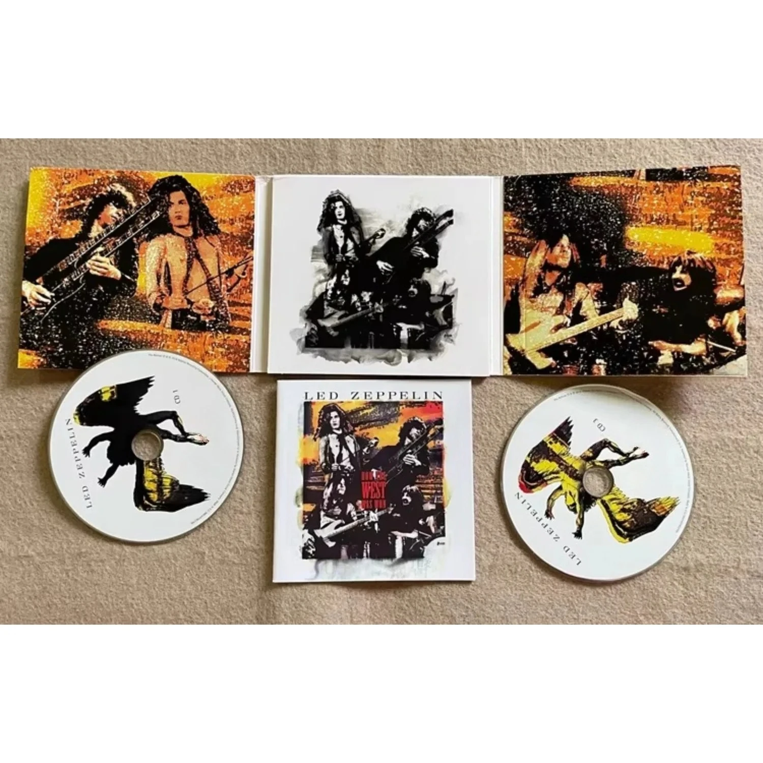 Classic Hard Rock 3CD Live Deluxe Set, Vintage Rock Band Members Art Print Cover HiFi Live Rock Collectible Disc