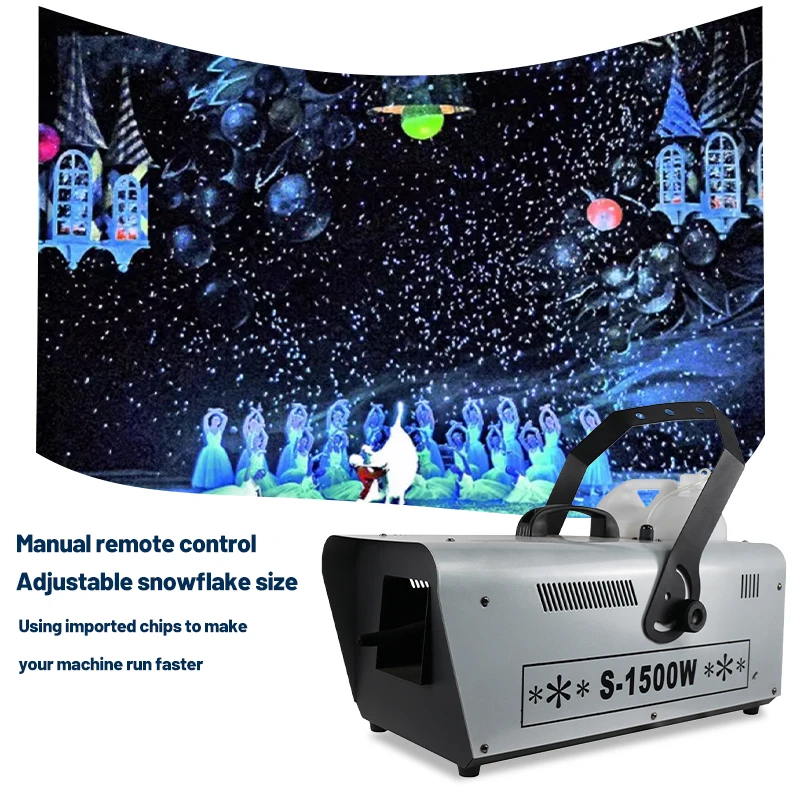1500W Small Snowflake Machine Stage Wedding Remote Control Snowmaking Machine Christmas Atmosphere Snow Spray Machine