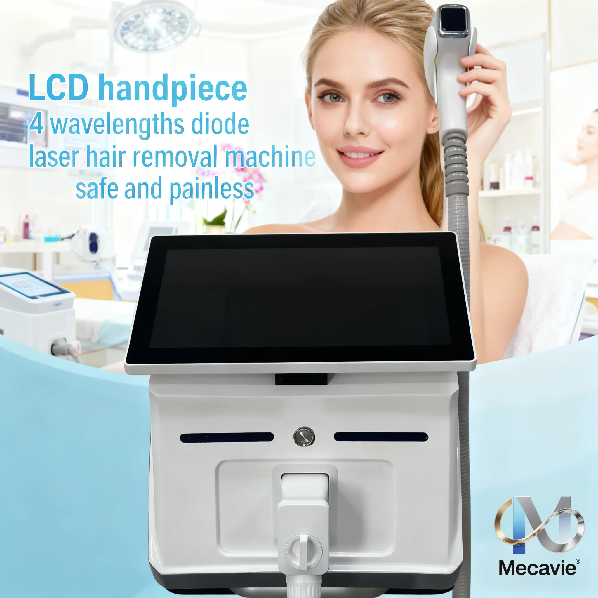 

Профессиональное устройство для удаления волос с диодом и ледяным охлаждением, 4000 Вт, 4 длины волны, 755 нм, 808 нм, 1064 нм, безболезненное, постоянное ‌ ЖК-ручка