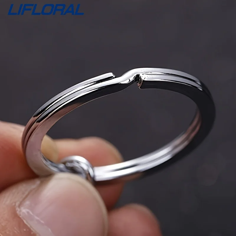 100 ชิ้น Blank Keyring พวงกุญแจแหวนแยก Keyfob Key แหวน Clasp Key Chain จี้แหวนสแตนเลส