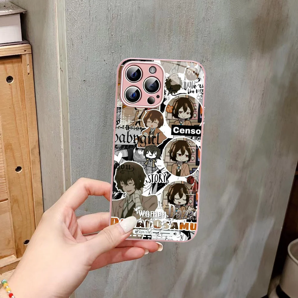 Anime Bungou Stray Dogs Dazai Osamu Phone Case Tempered Glass For iphone 14 13 12 11 Pro Mini XS MAX 14Plus X XS XR Cover