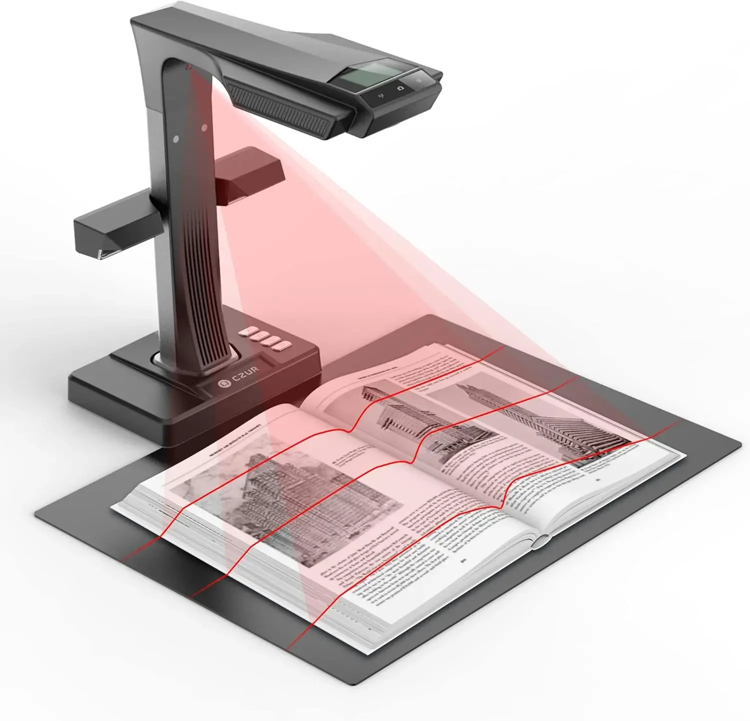 

Professional Book Scanner, 24MP Document Camera, 3rd Gen Auto-Flatten & Deskew Tech, A3 Document Scanner, 180+ Languages