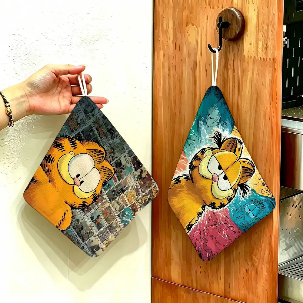 Fashion G-Garfields Polyester Cotton Hanging Kitchen Towel, Skin Friendly Hand Wiping Towel for Hotel Cafe Household