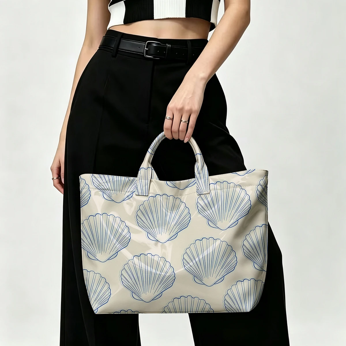 Beach shell PVC Tote Bag Waterproof Transparent Jelly Bag Beach Bag Tote Pouch Bow Handbags Storage Bag