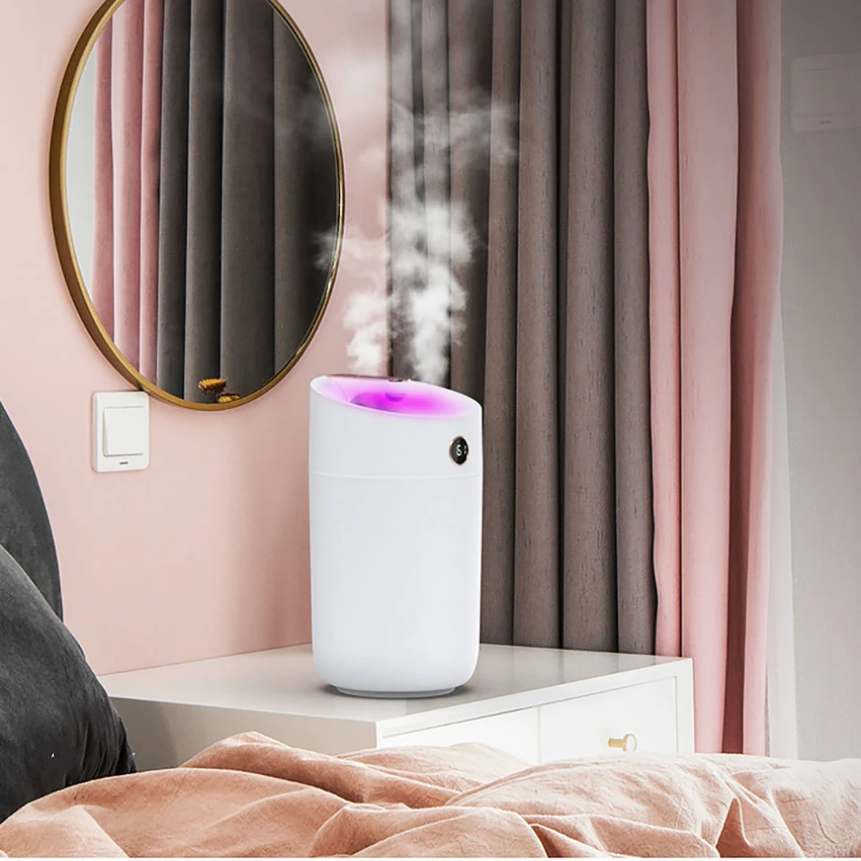USB Portbale Hương Thơm Khuếch Tán Không Dây Máy Tạo Độ Ẩm Không Khí 2000MAh Pin Sạc Umidificador Tinh Dầu Humidificador