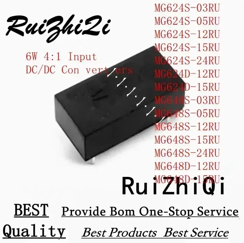 10PCS/LOT MG624S-03RU MG624S-05RU MG624S-12RU MG624S-15RU MG624S-24RU MG624D-12RU MG624D-15RU 6W 4:1 DC/DC POWER