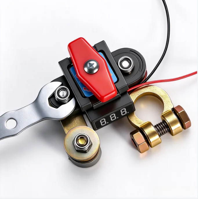 Auto Modification Battery Disconnect Switch Thickened Pure Copper Terminal Clamp Anti‑leakage Battery Pole Head Protector