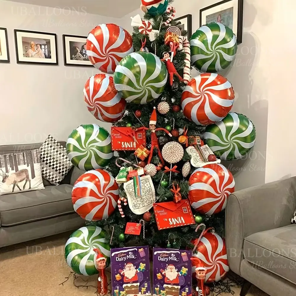 10 Stück süße Süßigkeiten-Folienballons, 25,4–45,7 cm, runde Lollipop-Heliumballons für Geburtstag, Candyland, Weihnachten, Zuhause, Party, Dekoration – Detail 9
