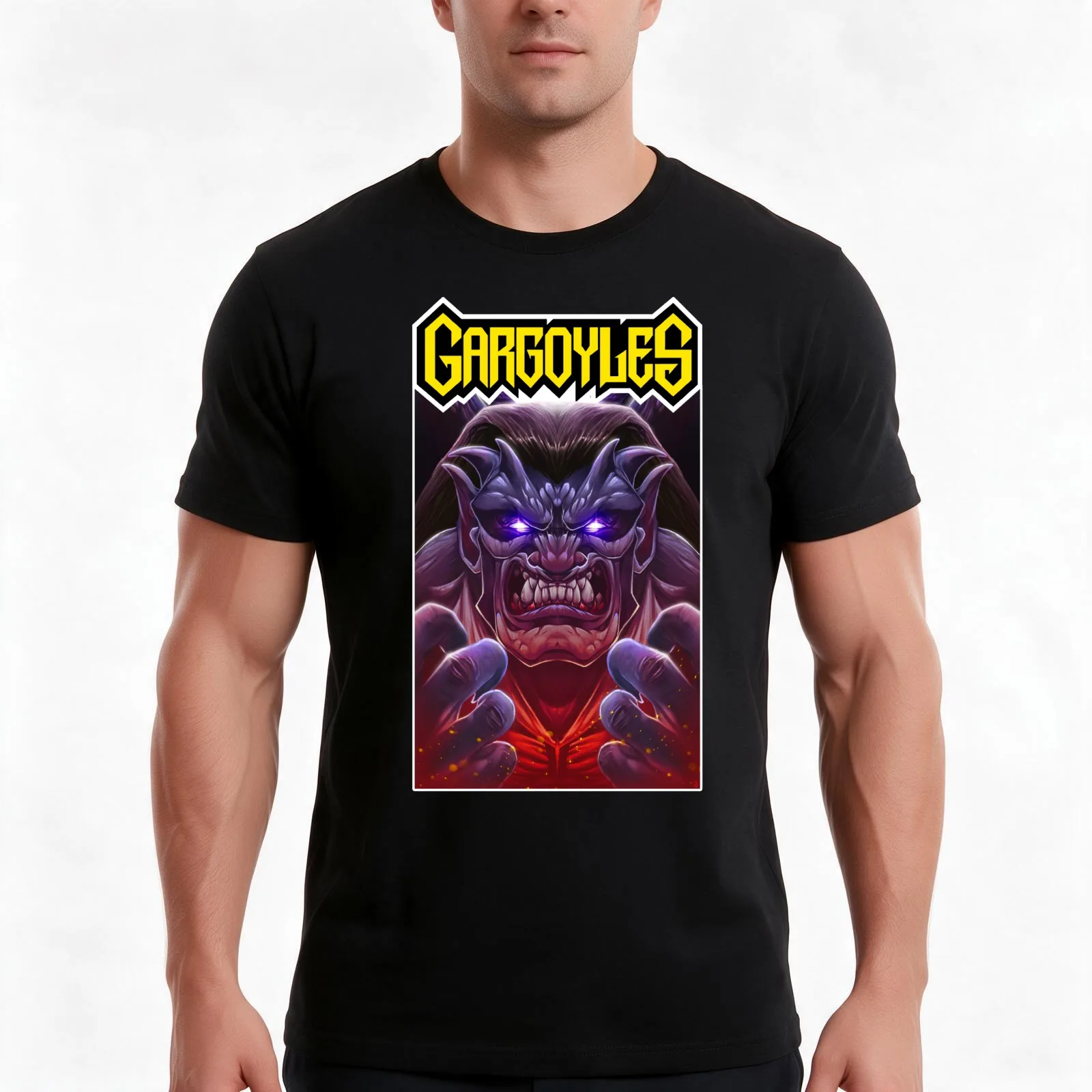 Gargoyles - Goliath T-Shirt, Summer Casual Cotton Tee, Oversized Streetwear Tops, Vintage Graphic Print, Loose Fit Short Sleeve