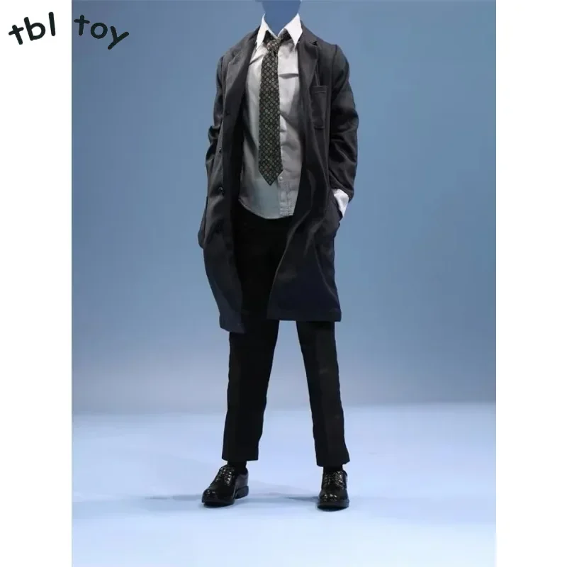 1/6 Scale Male Soldier Long Windbreaker Coat Shirt Tie Trousers Set Four Colors Clothes Model for 12'' Action Figures Body Doll