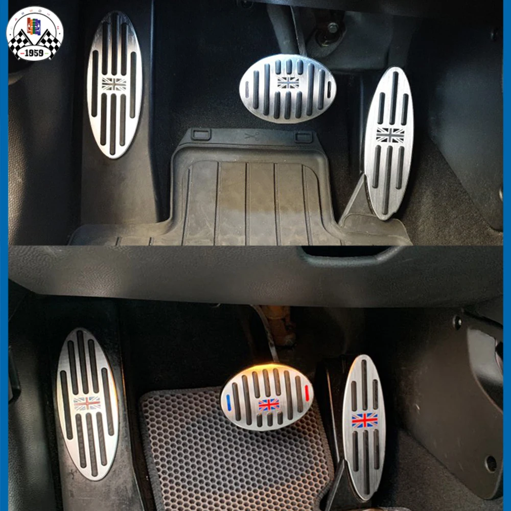 العلامة التجارية الجديدة المواد المقاومة للصدأ دواسة الوقود الاتحاد جاك الأسود لميني كوبر F56 F55 F57 R55 R56 R57 R58 R59 R60 R61 #4