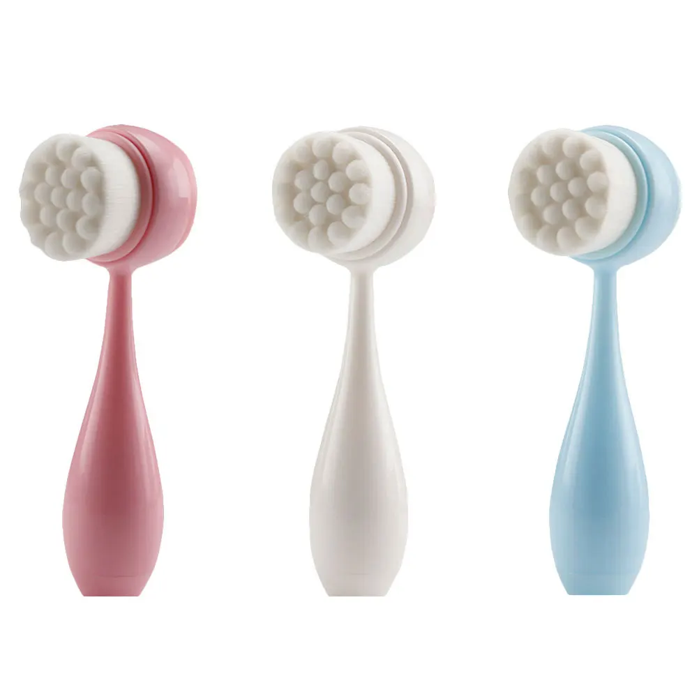 3Pcs Silicone Facial Brush Manual Face Wash Cleaning Tool Deep Pore Cleanser Exfoliating Scrubber for Effective Blackhead