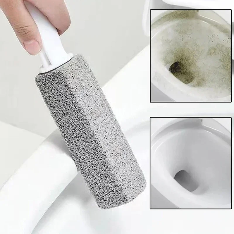 Natural Toilet Cleaner Stone Pumice Stone Toilets Brush Bathroom Cleaning Brush Cleaning Stone with Long Handle Bathroom Gadgets