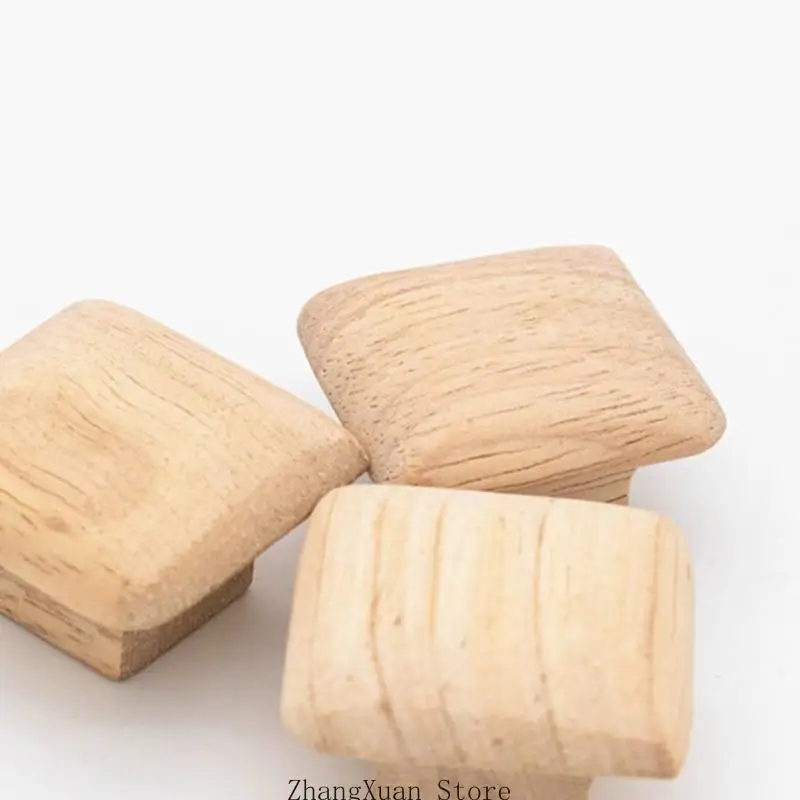 6 Pieces Natural Wardrobe Knob Rounded Corners Cabinet Drawer Handle 3XUF