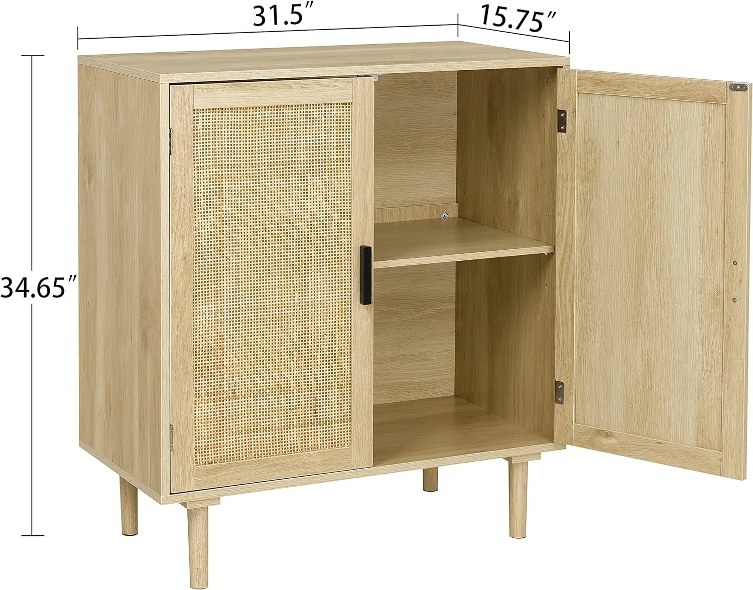 Finnhomy-Armoire de Rangement de Cuisine avec Portes Décorées en Rotin, Buffet, Placard, Salle à Manger, Couloir, Console Chi Board, Table, Veq