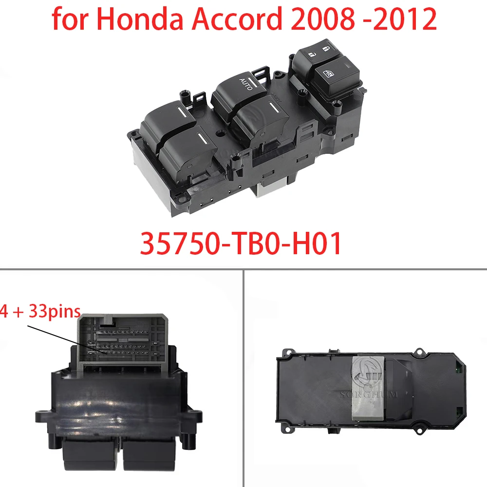 

for Honda Accord 8th 2008 – 2012 The main control switch for the left electric window in the front of the driver's seat