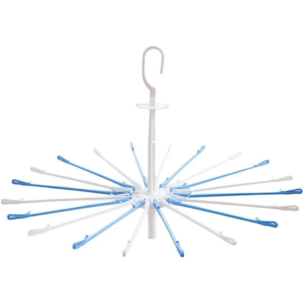 Plastic Umbrella Drying Rack 20-clip Multifunctional Clothes Towel Rack Foldable Rotating Diaper Hanging Clothes Hanger Balcony