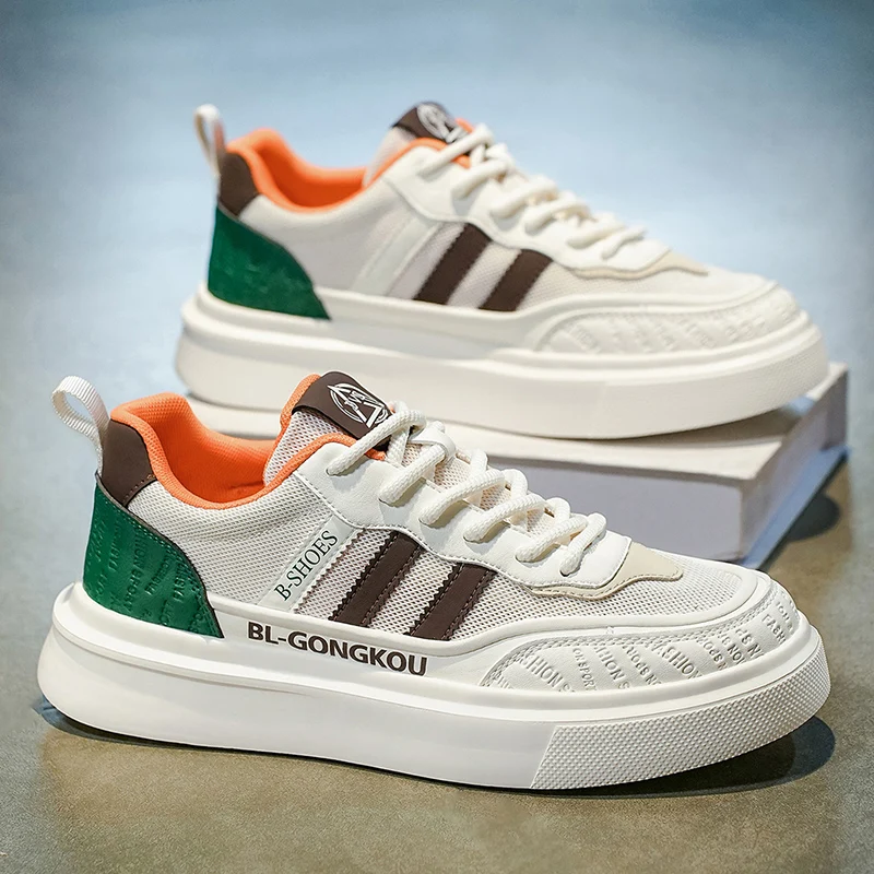 

Мужские новые осенние белые кроссовки 2025 года и повседневная обувь с массивным высоким берцем — легкая, увеличивающая рост и удобная