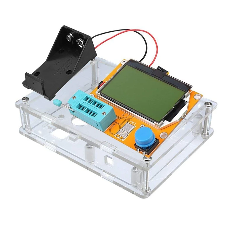 ESR Digital Transistor Tester com caixa, medidor ESR, V2.68, LCR-T4 Capacitância, MOS, PNP, NPN, LCR, 12864, tela LCD