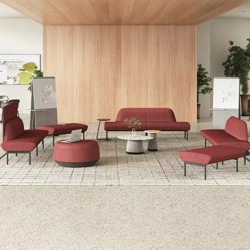 Commercial lounge seats, high-back privacy fabric seats, hotel lobby waiting area, modular office reception sofa