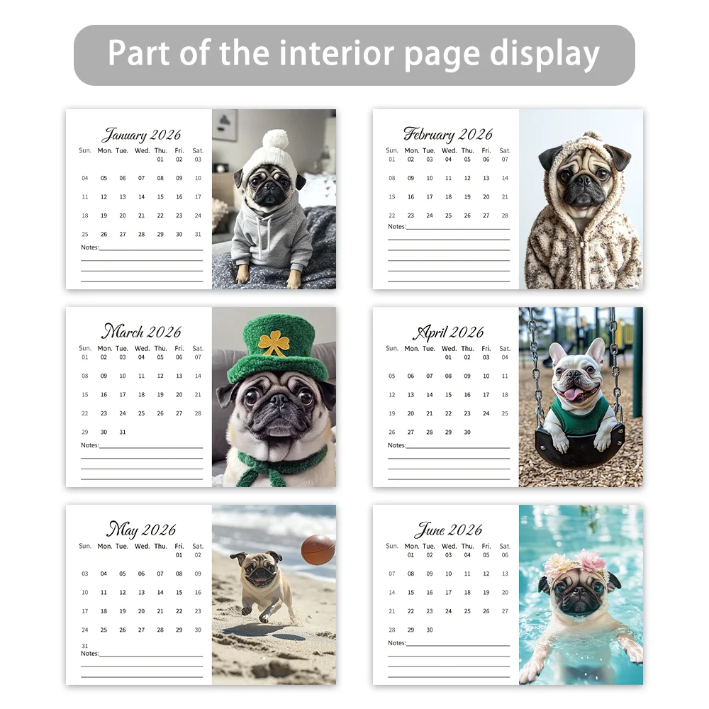 1 قطعة 2026-2027 تقويم مكتبي، تصميم كلب هافاني، مخطط شهري لمدة 24 شهرًا، هدية مثالية لأعياد الميلاد، عيد الميلاد، السنة الجديدة