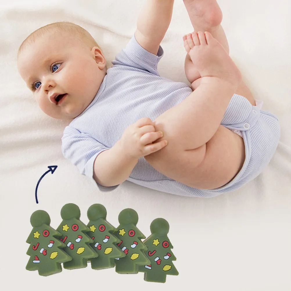 Lot de 5 tétines en silicone pour bébé, résistantes aux morsures, pour la dentition et la mastication