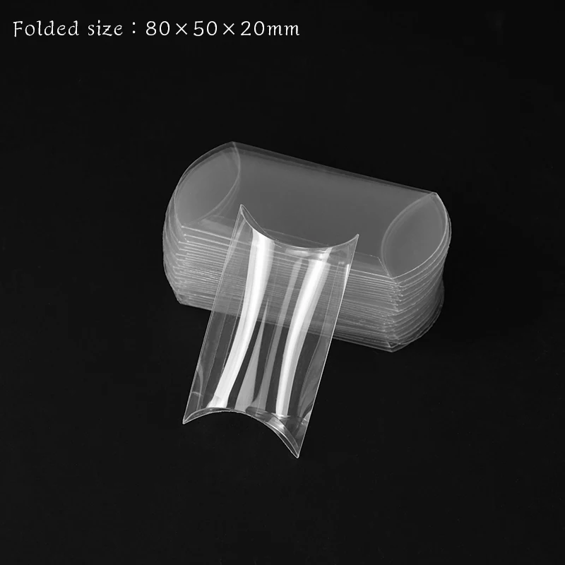 10 Stuks Kussen Vorm Doorzichtige Pvc Snoepdoos Transparante Geschenkverpakking Bruiloft Verjaardagsfeest Gunsten Decor Kerst Box Benodigdheden