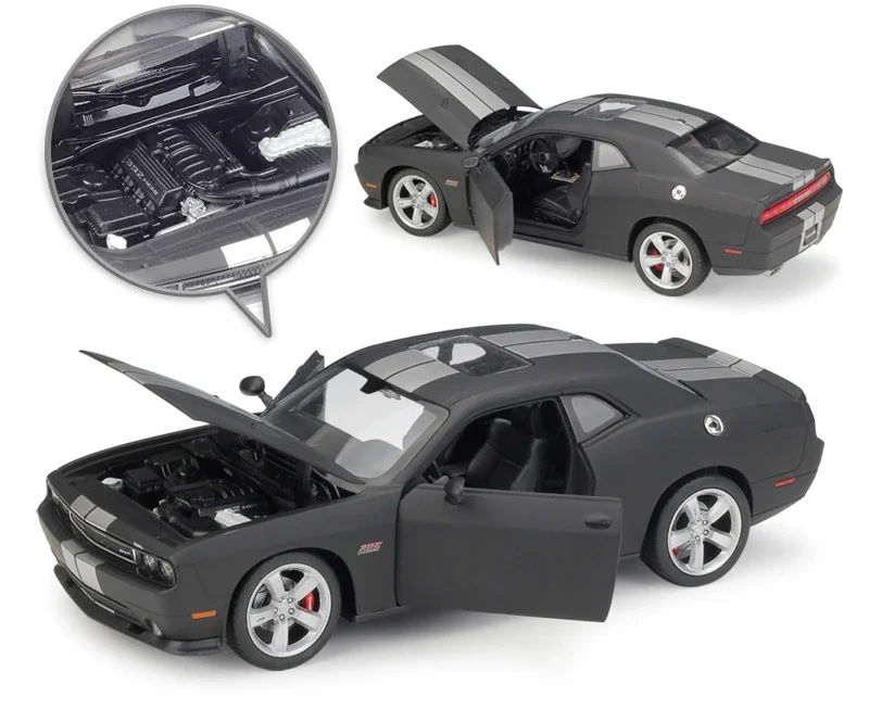 WELLY Diecast 1:24 Scale 2012 DODGE Challenger SRT Simulator Model Car Toy Vehicle Metal Alloy Toy Car For Boy Gift Collection