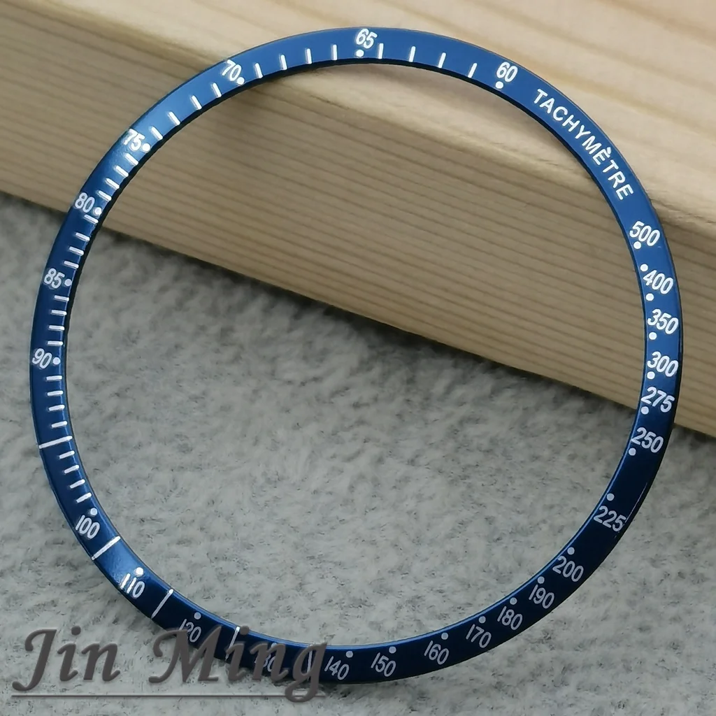 Flat Aluminum Bezel 38.5x34mm Men's Watch Insert VK63 Case Watch Accessories Parts for VK63 Quartz Movement Watches Case Bezel