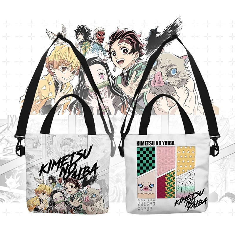 Anime Demon Slayer Kamado Tanjirou Kochou Shinobu  Cosplay Shoulder Heavy canvas bag  schoolbag  Ambitus