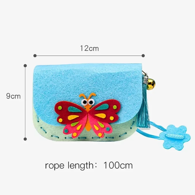 DIY Cute Cartoon Children's Handmade Non-woven Crossbody Bag Craft Kits Weaving Messenger Shoulder Handbag Coin Purse Bag