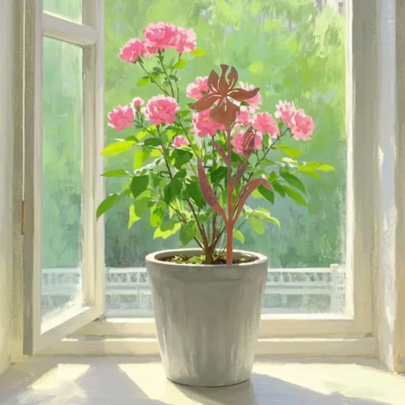 Rustproof Antique Lawn Iron Stakes Suitable For Flower Gardens Walkways And Outdoor Landscape Floral Arrangement Support