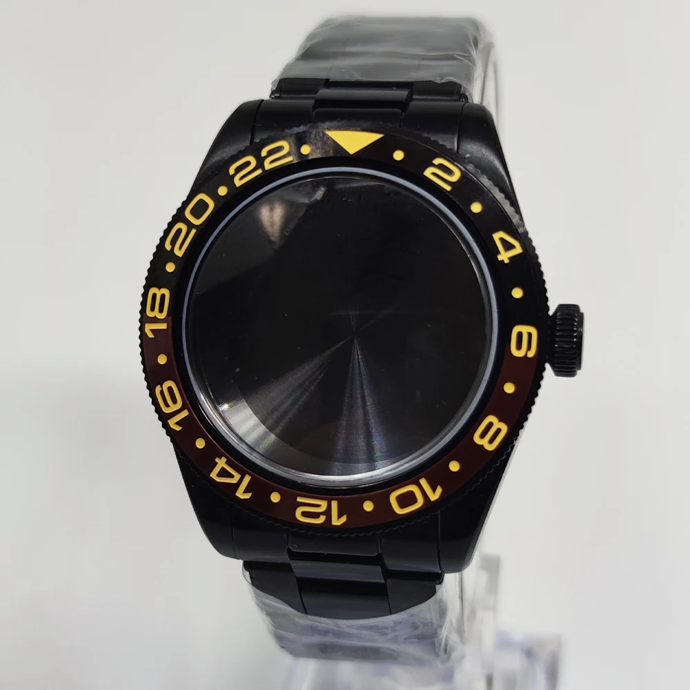 

Корпус часов NH35, 39 мм, черный корпус из нержавеющей стали, сапфировое стекло, подходит для NH35 NH36 ETA2824 PT5000, аксессуар для часов с механизмом