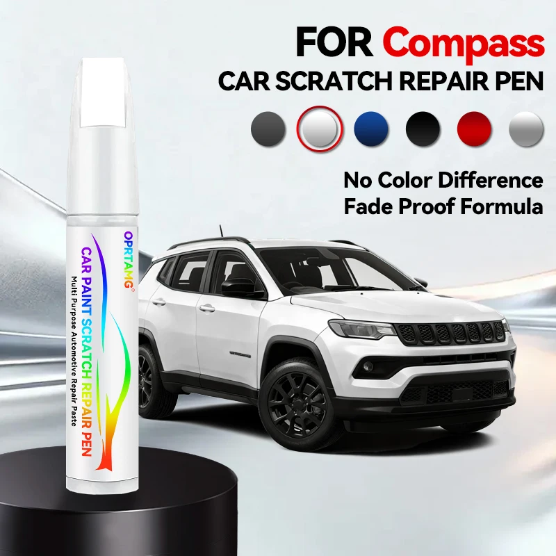 

Car Paint Repair Pen Touch Up Scratch Remover DIY Auto Accessories For Jeep Compass White 296 Black 848 Red JRM Silver Blue SB8