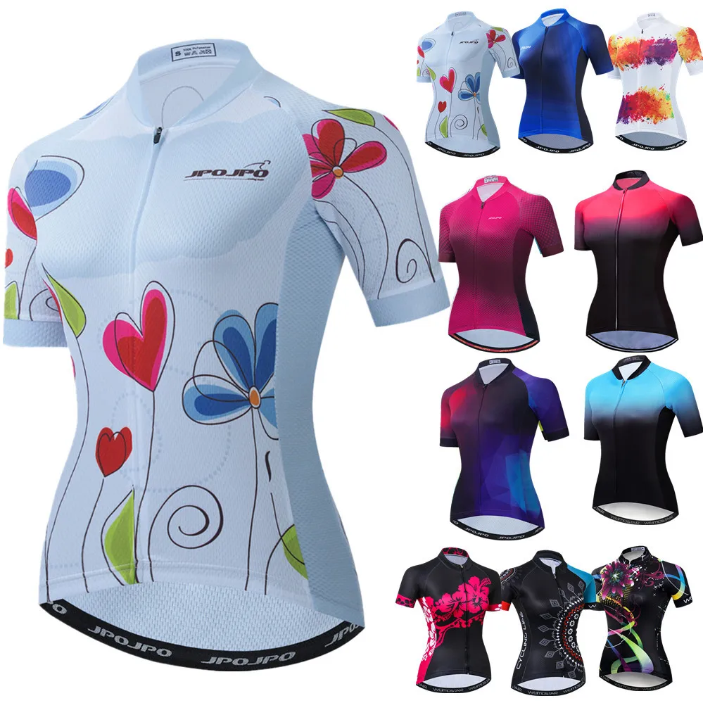 Camisola de ciclismo para mulheres, camisa MTB, roupa de equitação, blusa ciclista feminina verão, vestuário Lady Racing Cycle, preto e vermelho