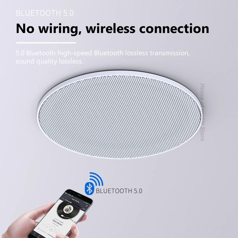 High Quality Embedded Type 6-inch Home Wireless Bluetooth Wall-mounted Ceiling Speaker Heavy Bass Speakers Broadcasting System