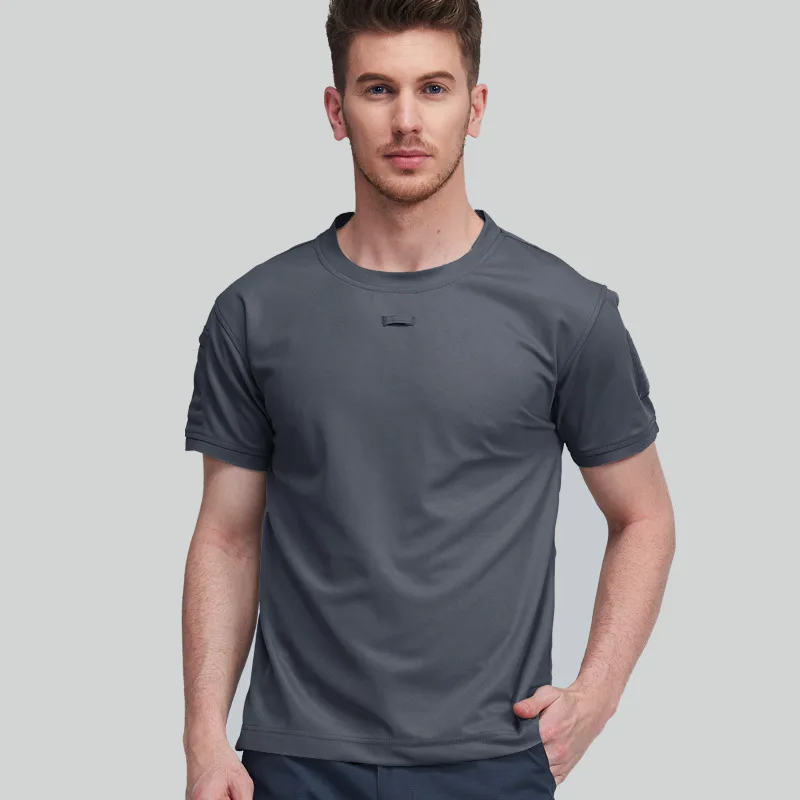 Camiseta militar de manga curta masculina, camisa de combate de treinamento, tops respiráveis multicam, secagem rápida, uniformes táticos