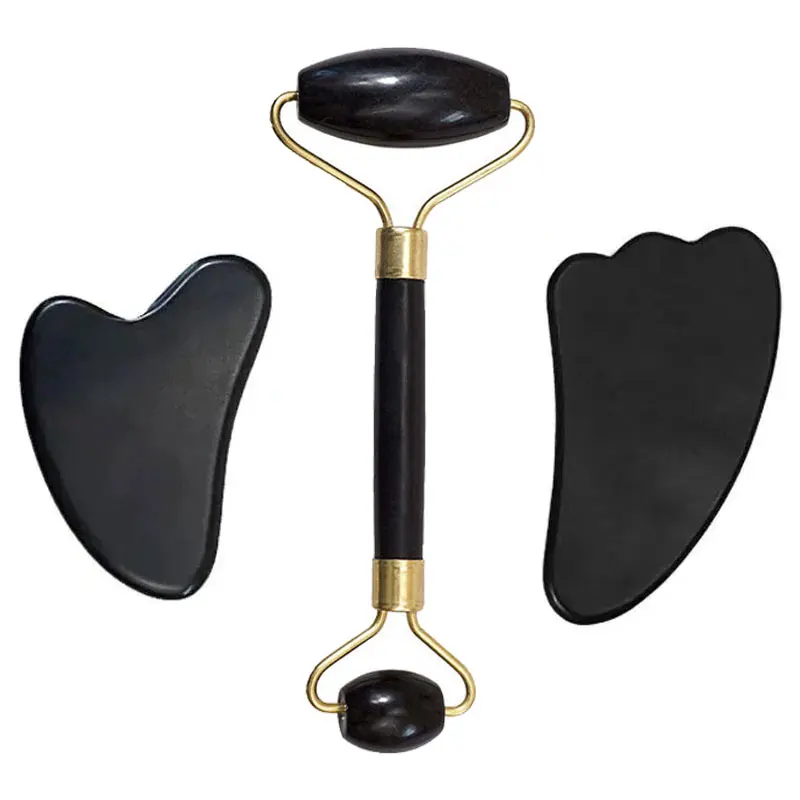 

Natural Black Jade Roller Gua Sha Board Jade Massager For Face Lifting Gouache Scraper Scraping Beauty Skin Care Massage Tools