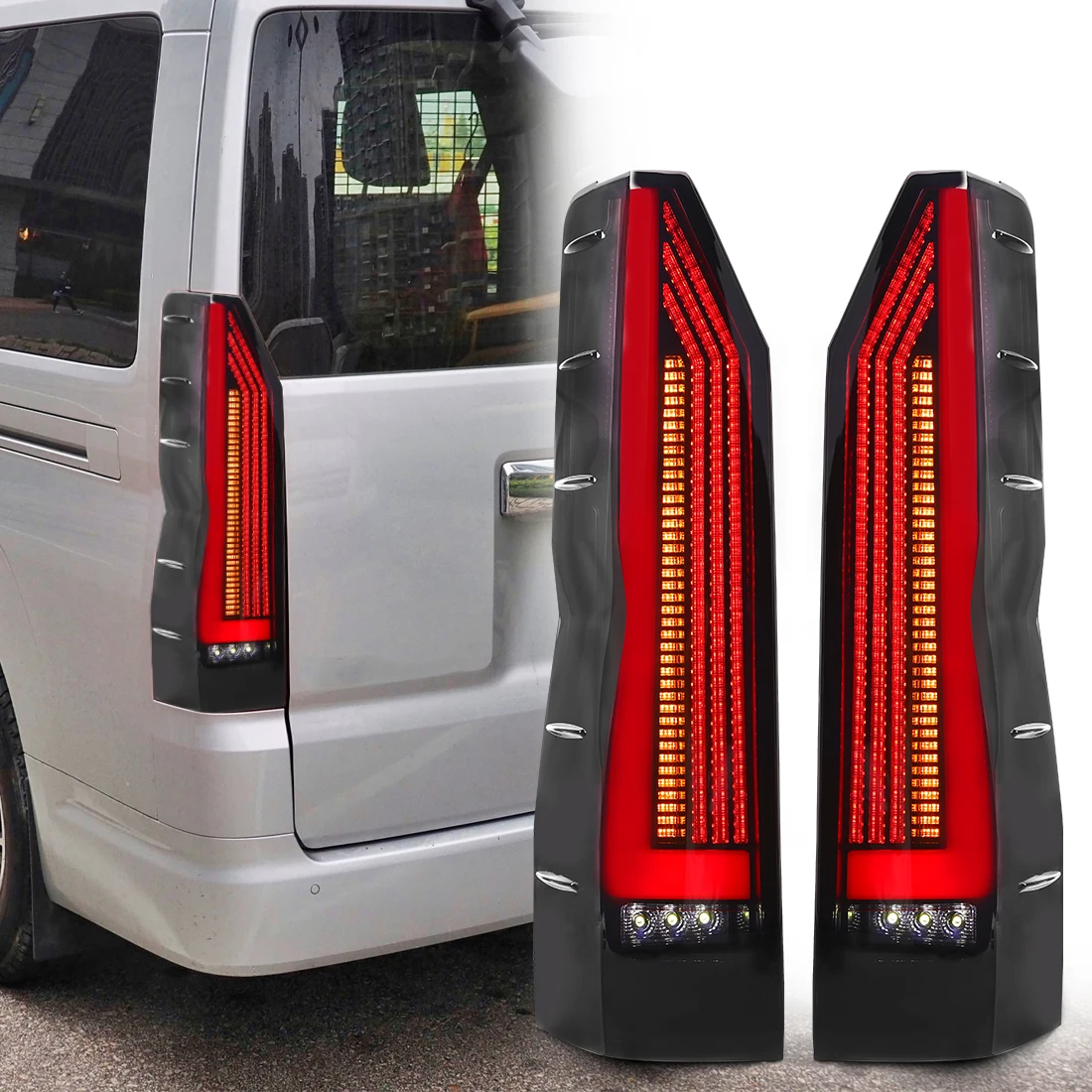 

Car Tail Light Assembly For Toyota Hiace 2019 2020 2021 2022 2023 Turn Signal Rear Reverse Brake Lamp Running Light Accessories