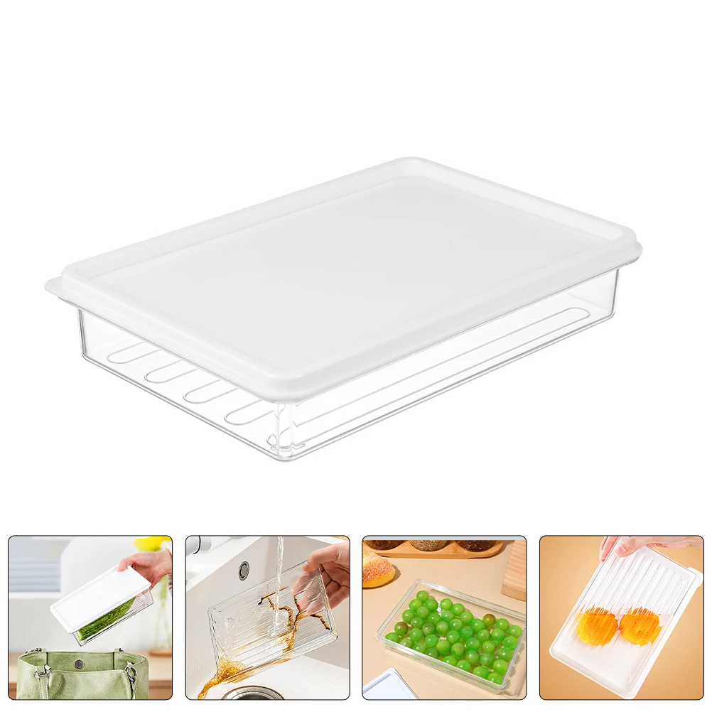 

2pcs Airtight Bacon Storage Box For Fridge Freshness Lock Transparent Plastic Meat Keeper Reusable Food Storage