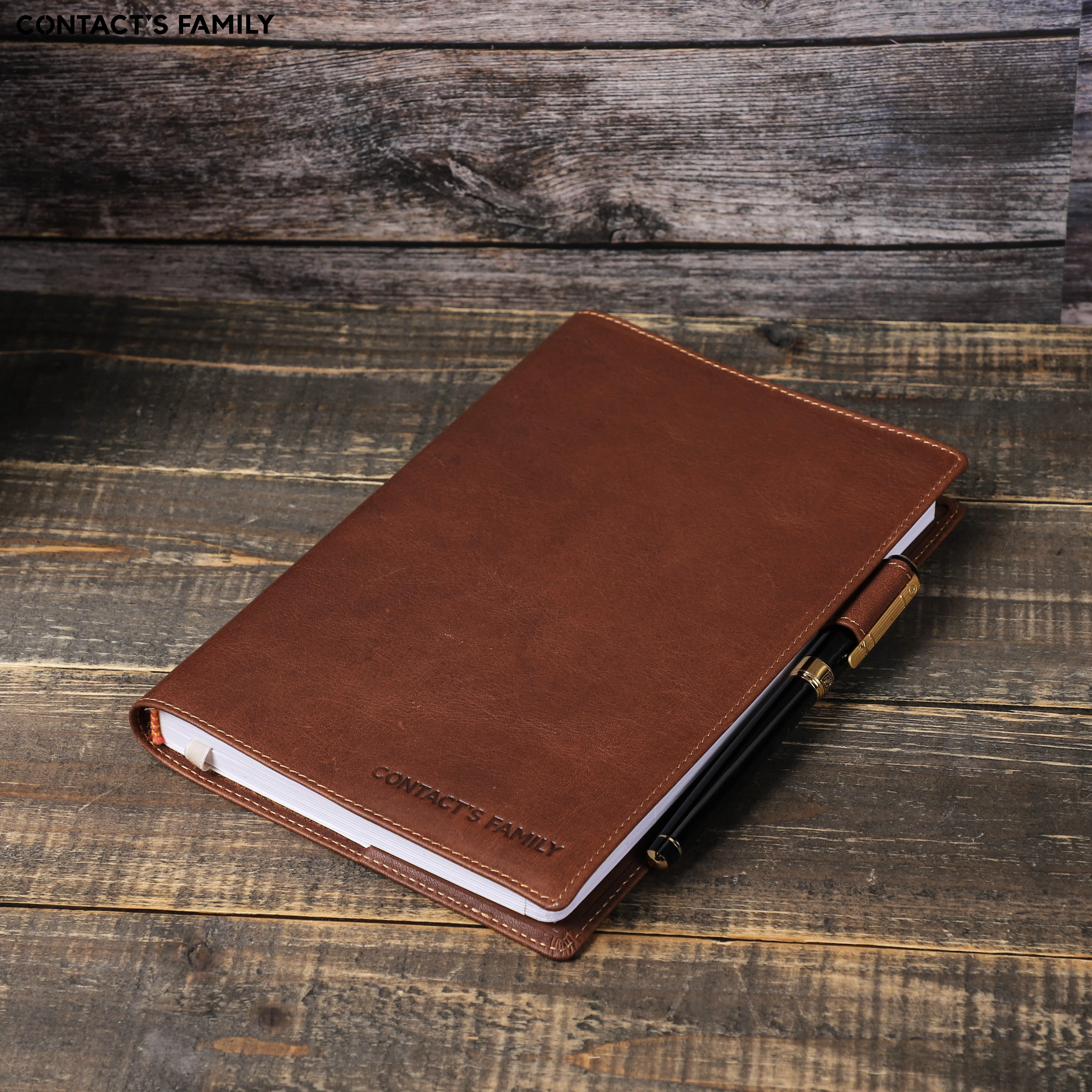 Handmade Retro Vintage A5 B5 Leather Book Cover With Pen Holder Notebook Sleeve Notepad Office School Stationery Supplies