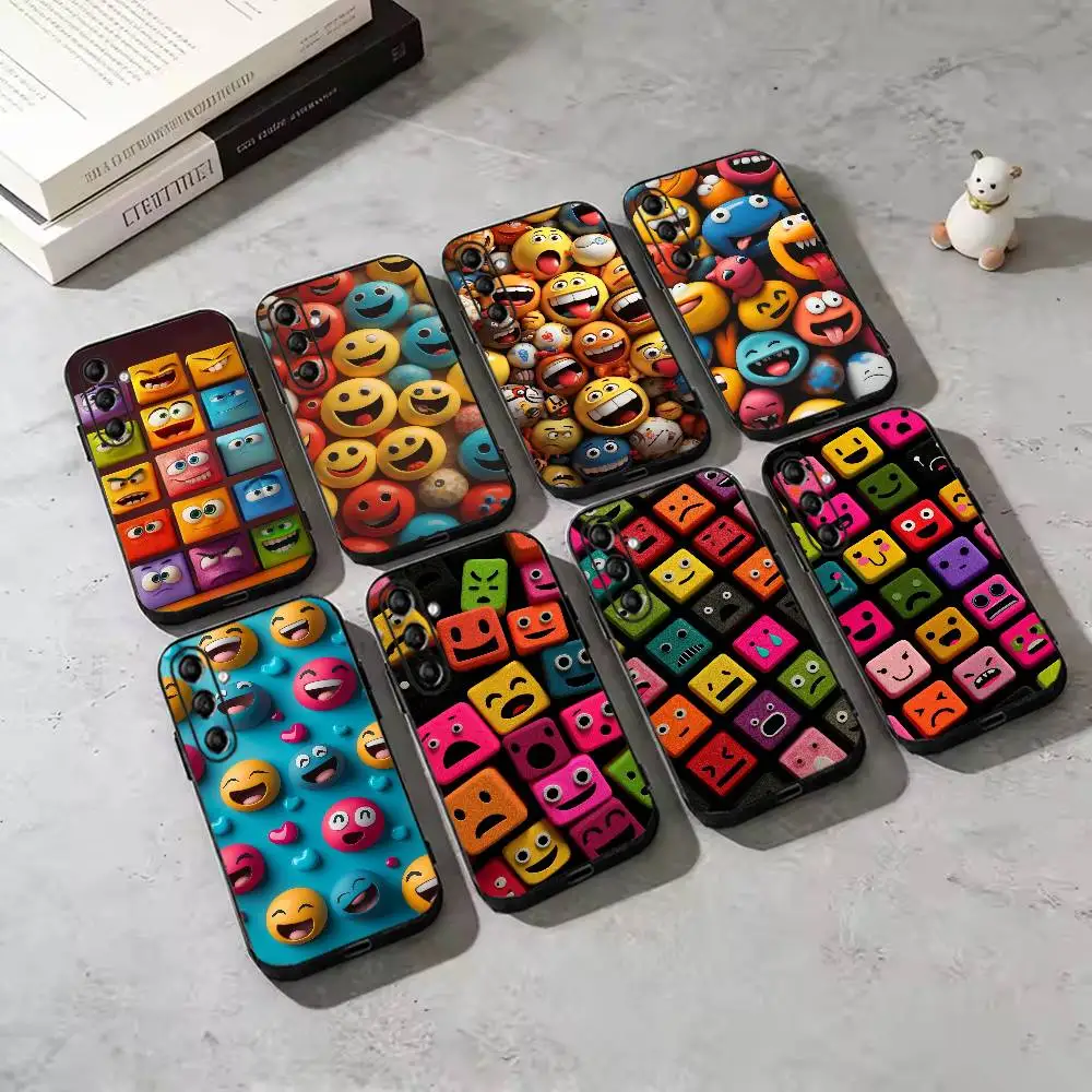 Funny Crazy Emoji Phone Case For Samsung Galaxy A73,A72,A71,A70,A53,A52,A51,Others Soft Black Cover