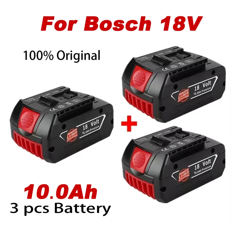 

18V 10000mAh Rechargeable Li-ion Battery For Bosch 18V Power tool Backup Portable Replacement BAT609 Indicator light