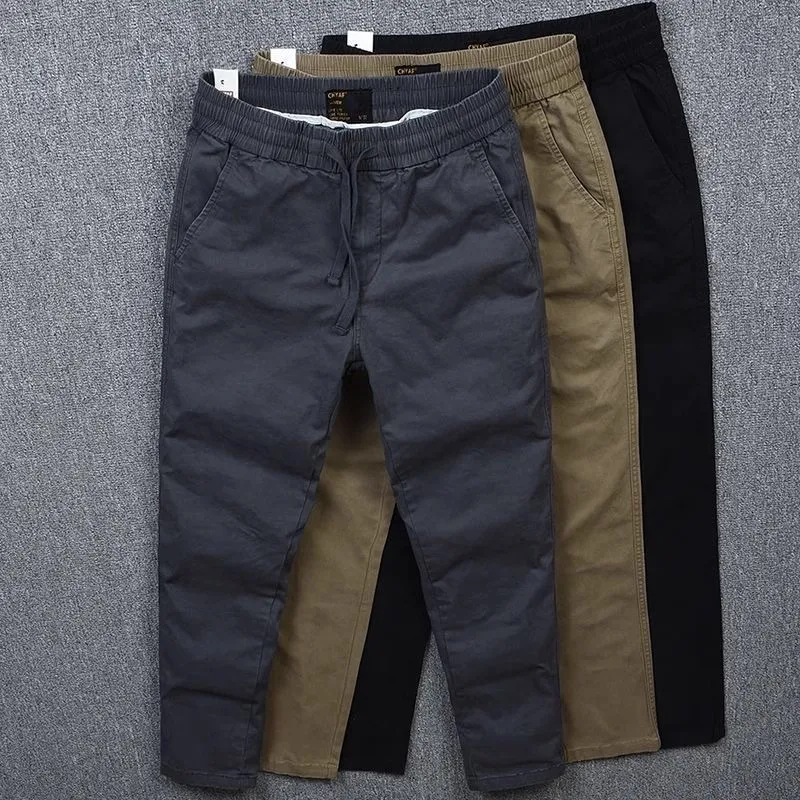 بنطلون عمل كاجوال على الطراز الأمريكي للرجال، مناسب للربيع والخريف، متين ومقاوم للتآكل، بنطلون طويل فضفاض بقصة مستقيمة